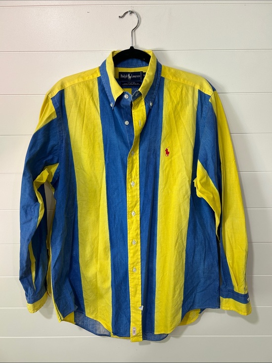Ralph Lauren Other - Ralph Lauren Yellow and Blue Vertical Stripe Button-Down Shirt